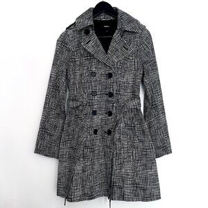 Express Black and White Trench Coat